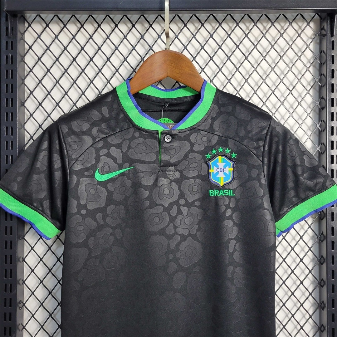 Brazil Black Leopard Kids Size Limited Jersey