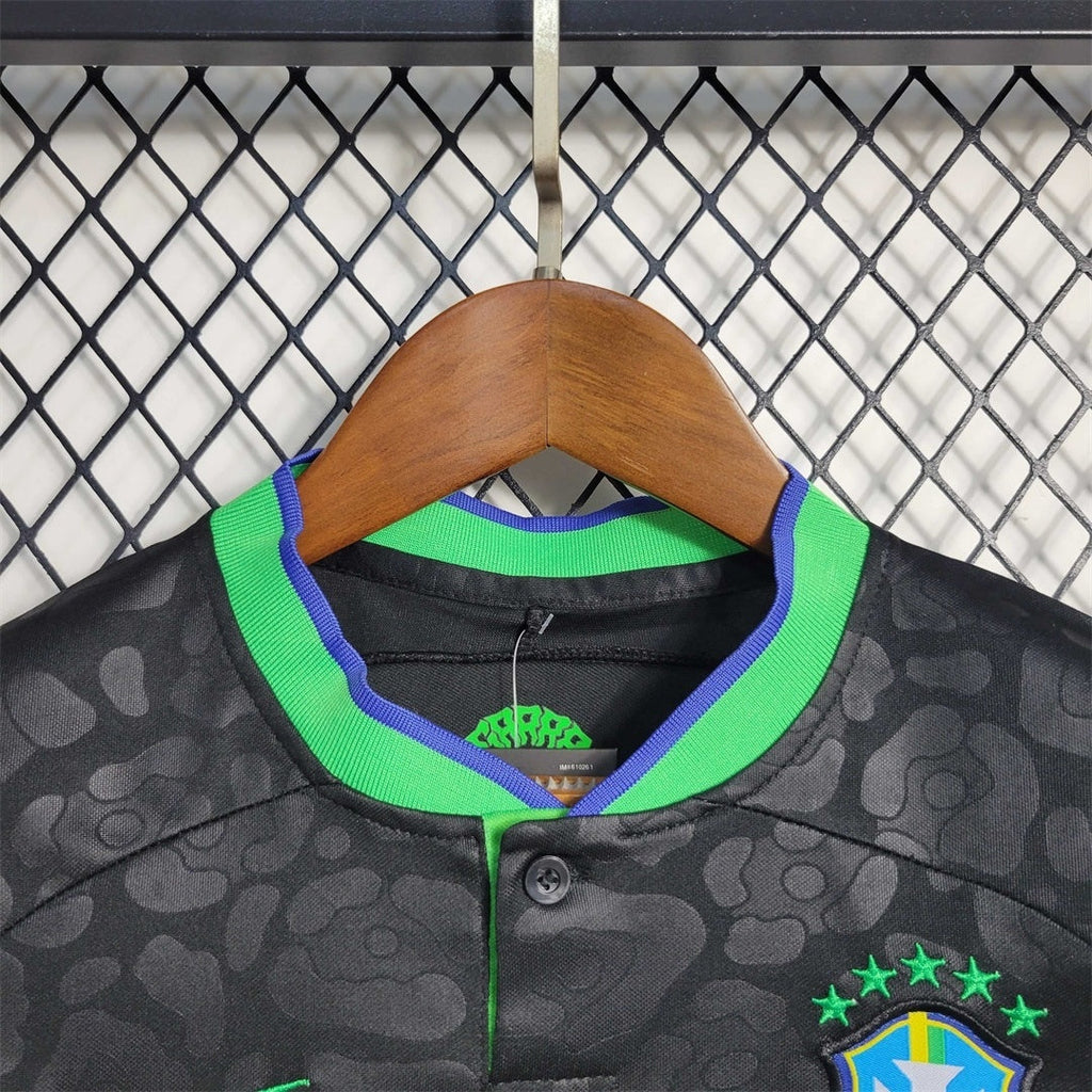 Brazil Black Leopard Kids Size Limited Jersey