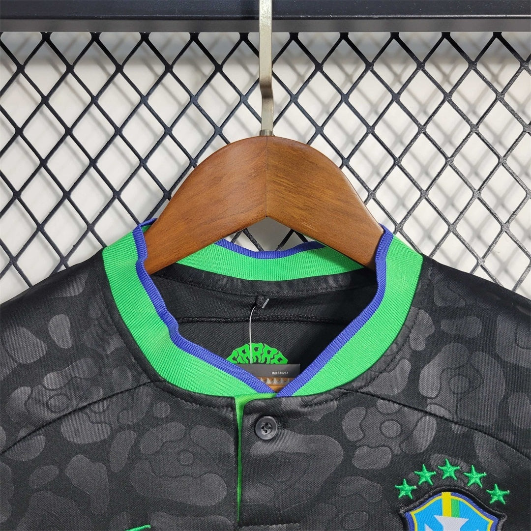Brazil Black Leopard Kids Size Limited Jersey