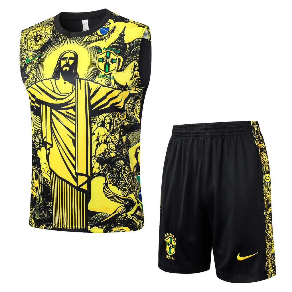 Brazil Jesus Yellow Tank Top Set