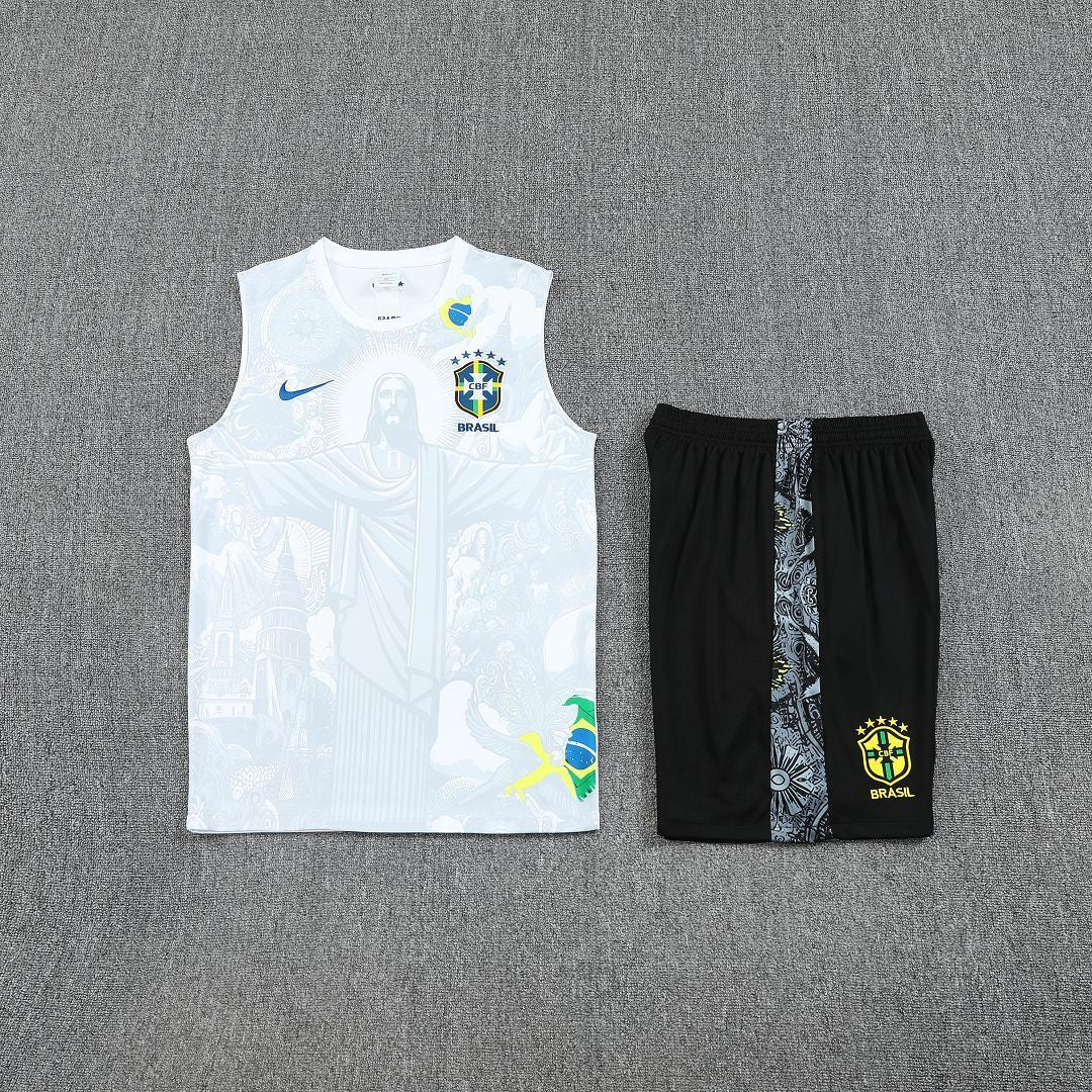Brazil Jesus White Tank Top Set