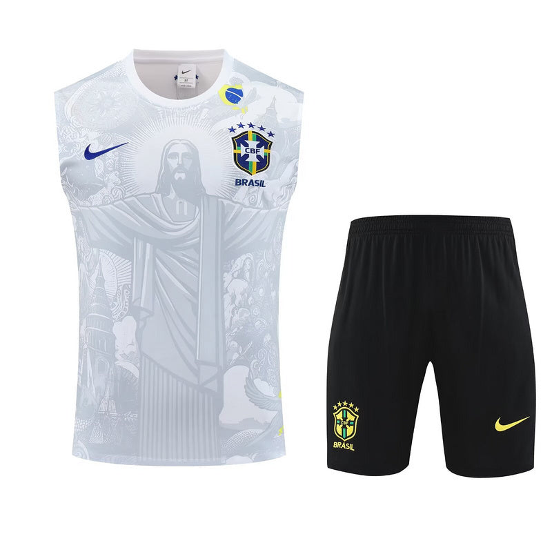 Brazil Jesus White Tank Top Set